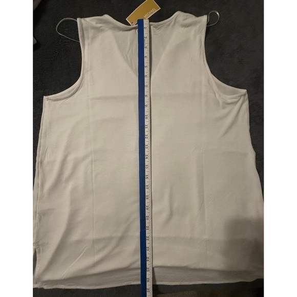 NWT MICHAEL KORS Womens Size L White Flowy Layered Side Slits Chic Casual Blouse - Picture 11 of 11